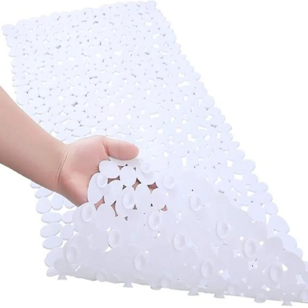 Non-Slip Bath Tub Shower Mats Pebble Shape Machine Washable Bathtub Mat
