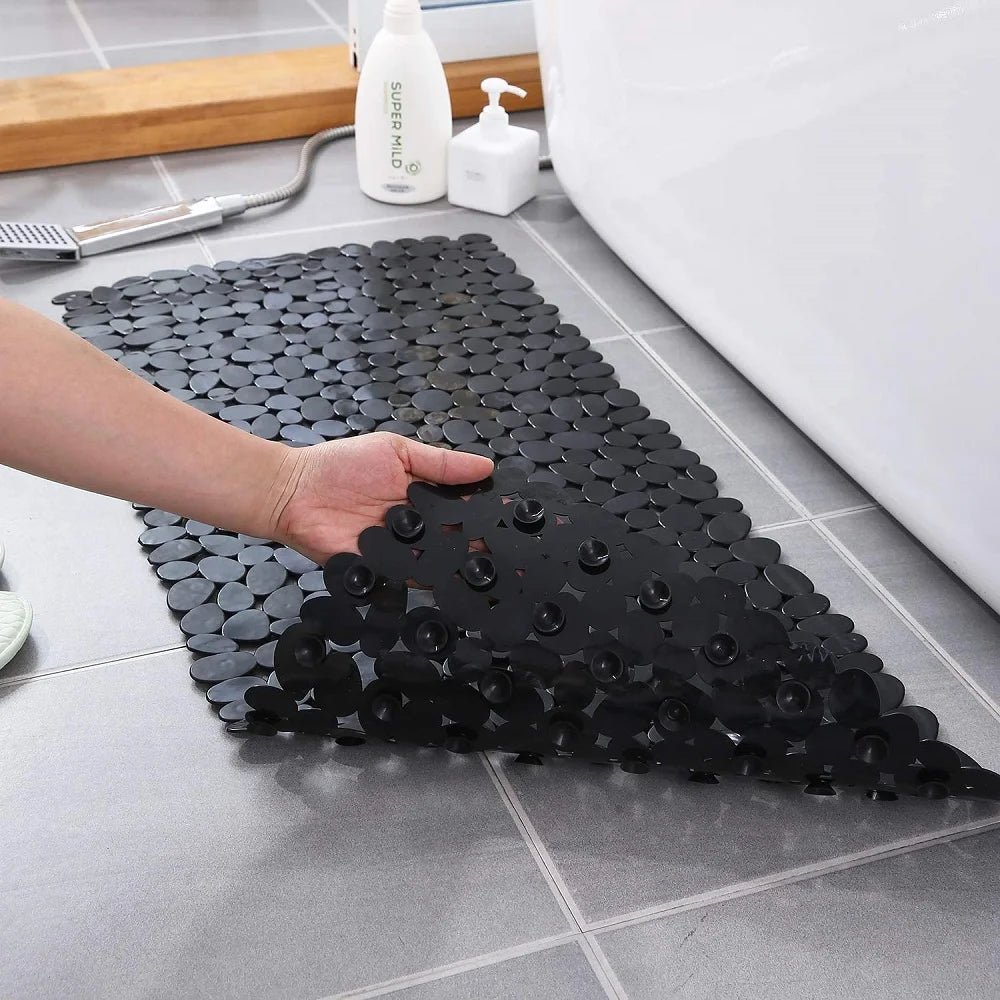 Non-Slip Bath Tub Shower Mats Pebble Shape Machine Washable Bathtub Mat