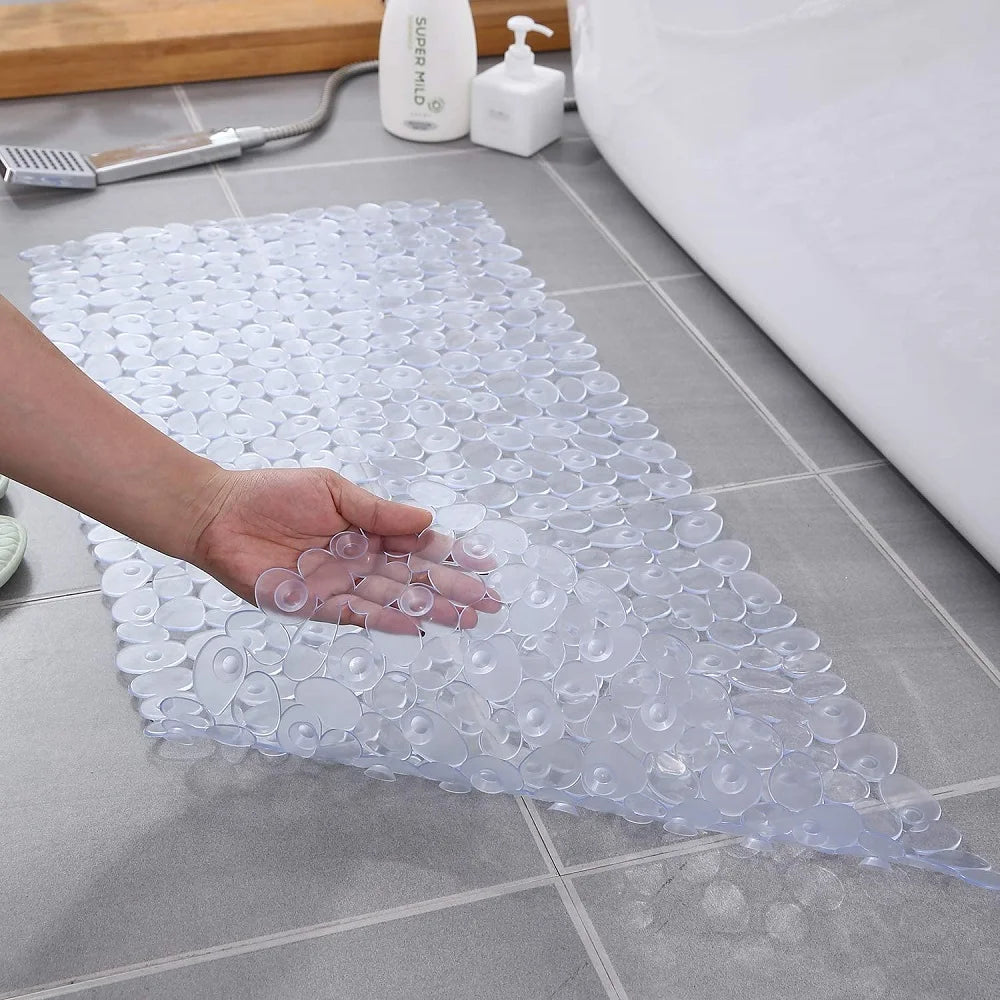 Non-Slip Bath Tub Shower Mats Pebble Shape Machine Washable Bathtub Mat