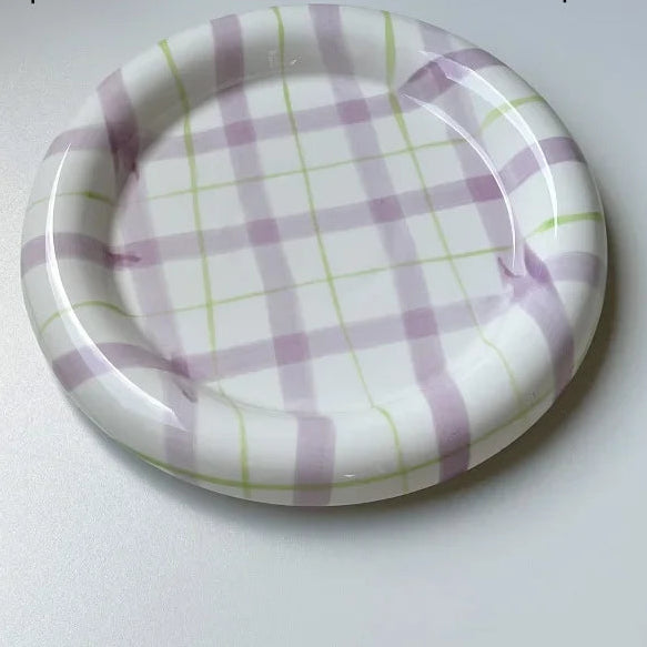 Cream Luxury Plate Dish Food Grade Ceramic Snack Cake Plate