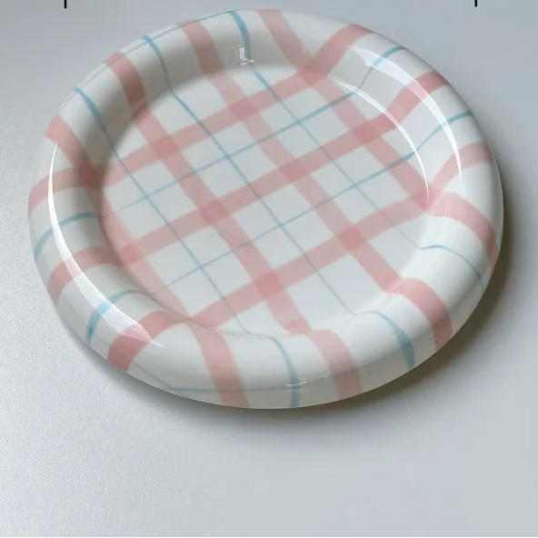 Cream Luxury Plate Dish Food Grade Ceramic Snack Cake Plate