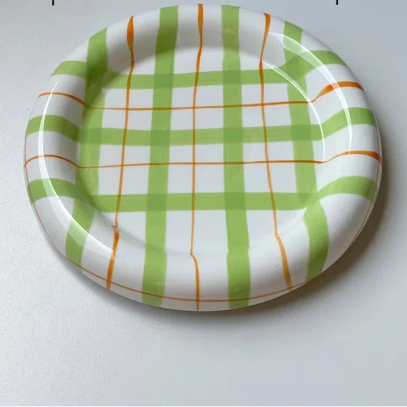 Cream Luxury Plate Dish Food Grade Ceramic Snack Cake Plate